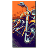 Strandpromenade mit Motorrad- Malen nach Zahlen