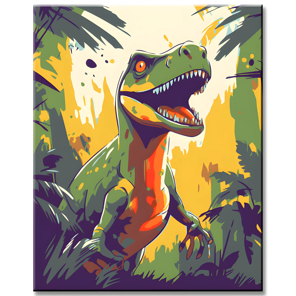 Malen nach Zahlen für Kinder Dinosaurier
