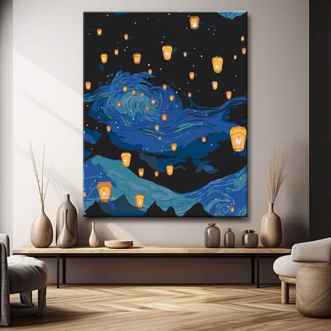 Schöner Nachthimmel - Malen nach Zahlen