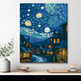 Moderne Stadtsilhouette - Malen nach Zahlen