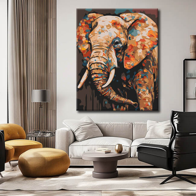 DIY Malen Nach Zahlen Für Erwachsene – Fischer Elefant Ofen 40x50 Cm, Mit Leinwand & Acrylfarben