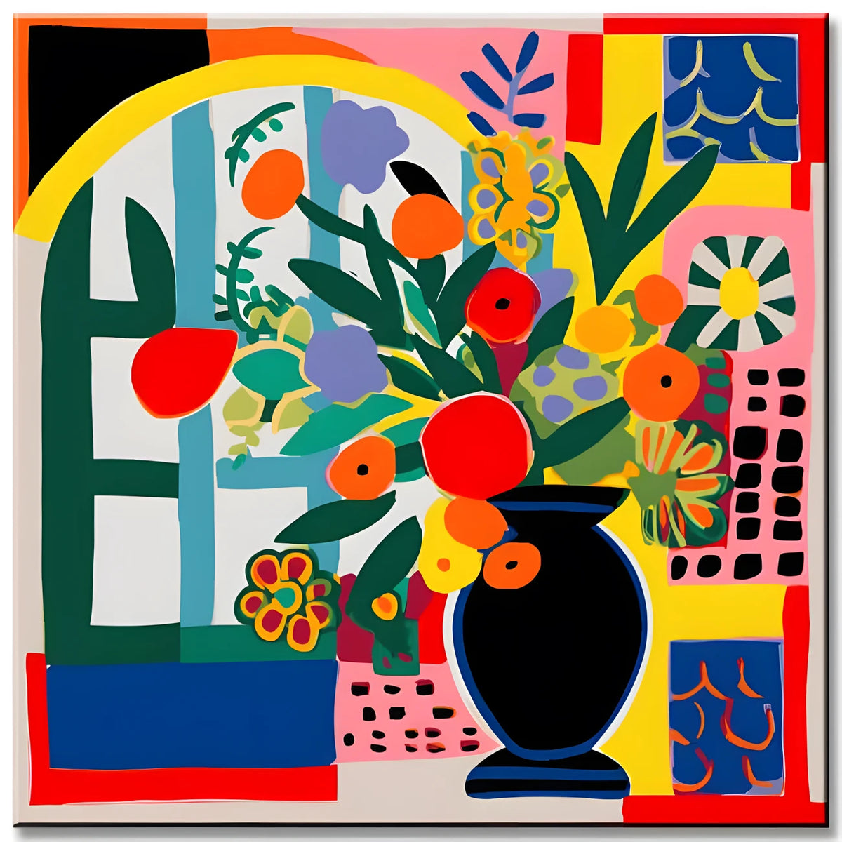 Blumenbouquet - Malen nach Zahlen im Matisse Stil