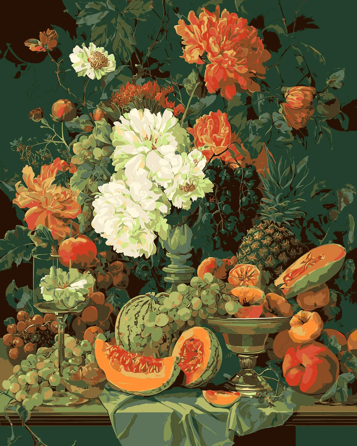 Malen nach Zahlen stillleben obst