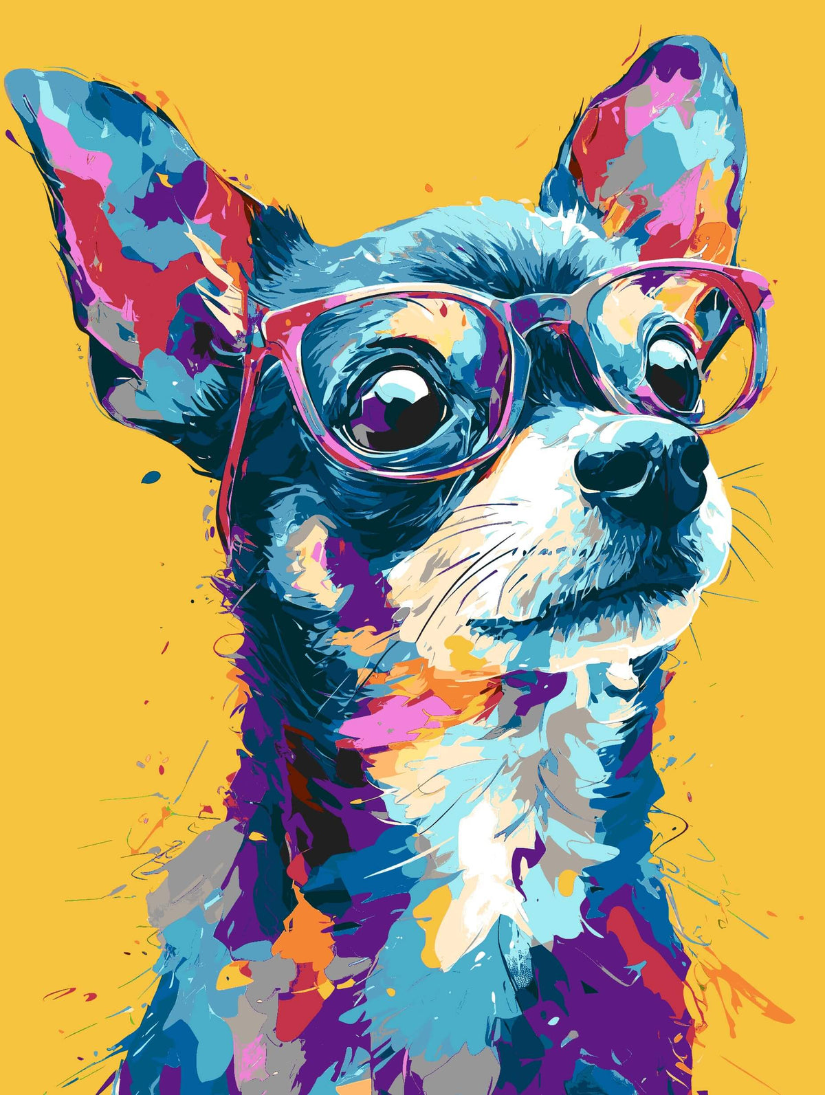 Malen nach Zahlen Chihuahua abstrakt