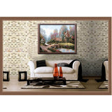 Malen nach Zahlen Bilder Villa mit Bachlauf