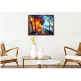 Malen nach Zahlen Bilder allee blau