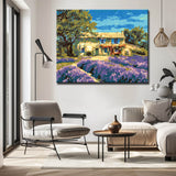 Malen nach Zahlen Blumen Lavendel vor Gehöft