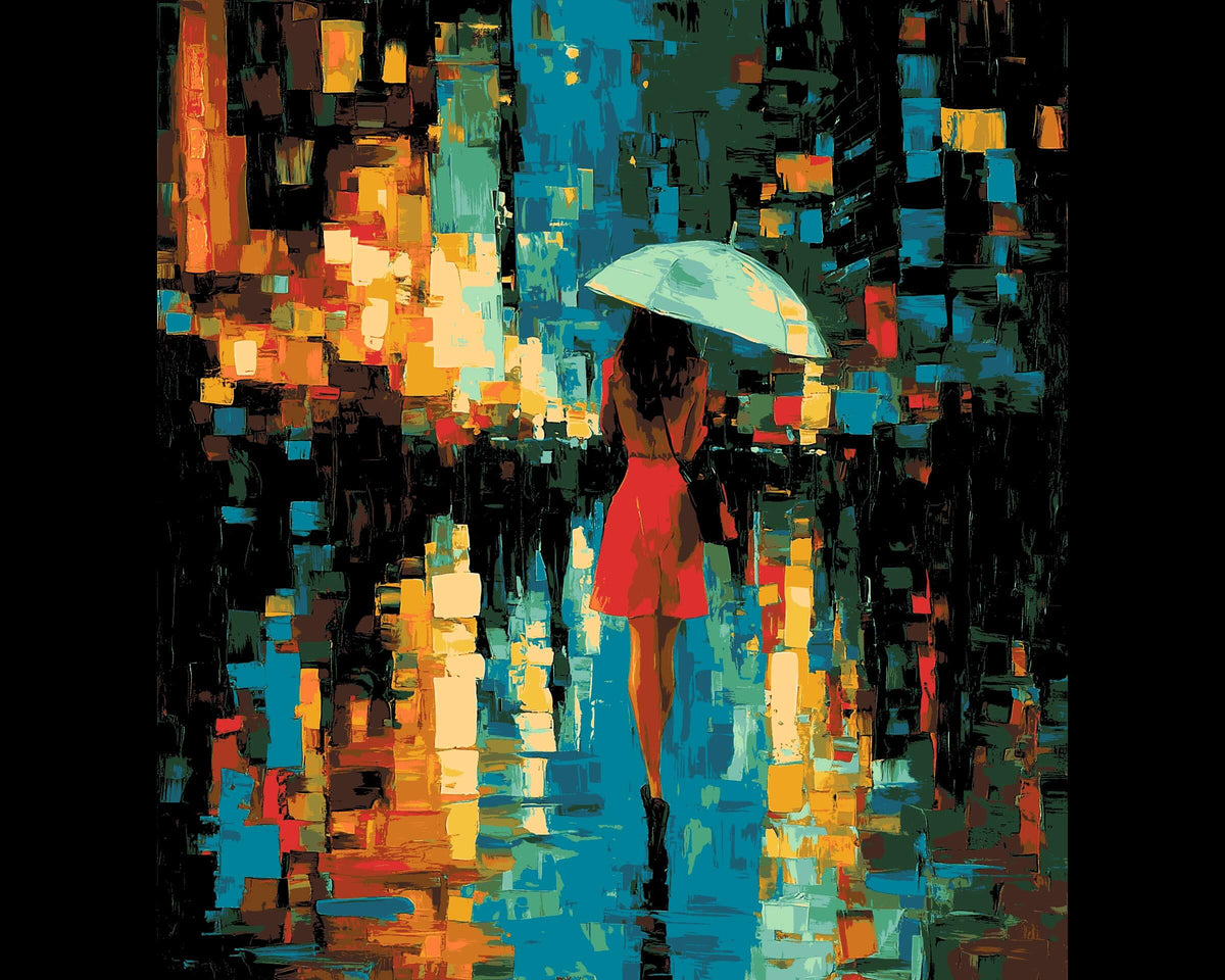 Malen nach Zahlen Menschen Frau mit Sonnenschirm