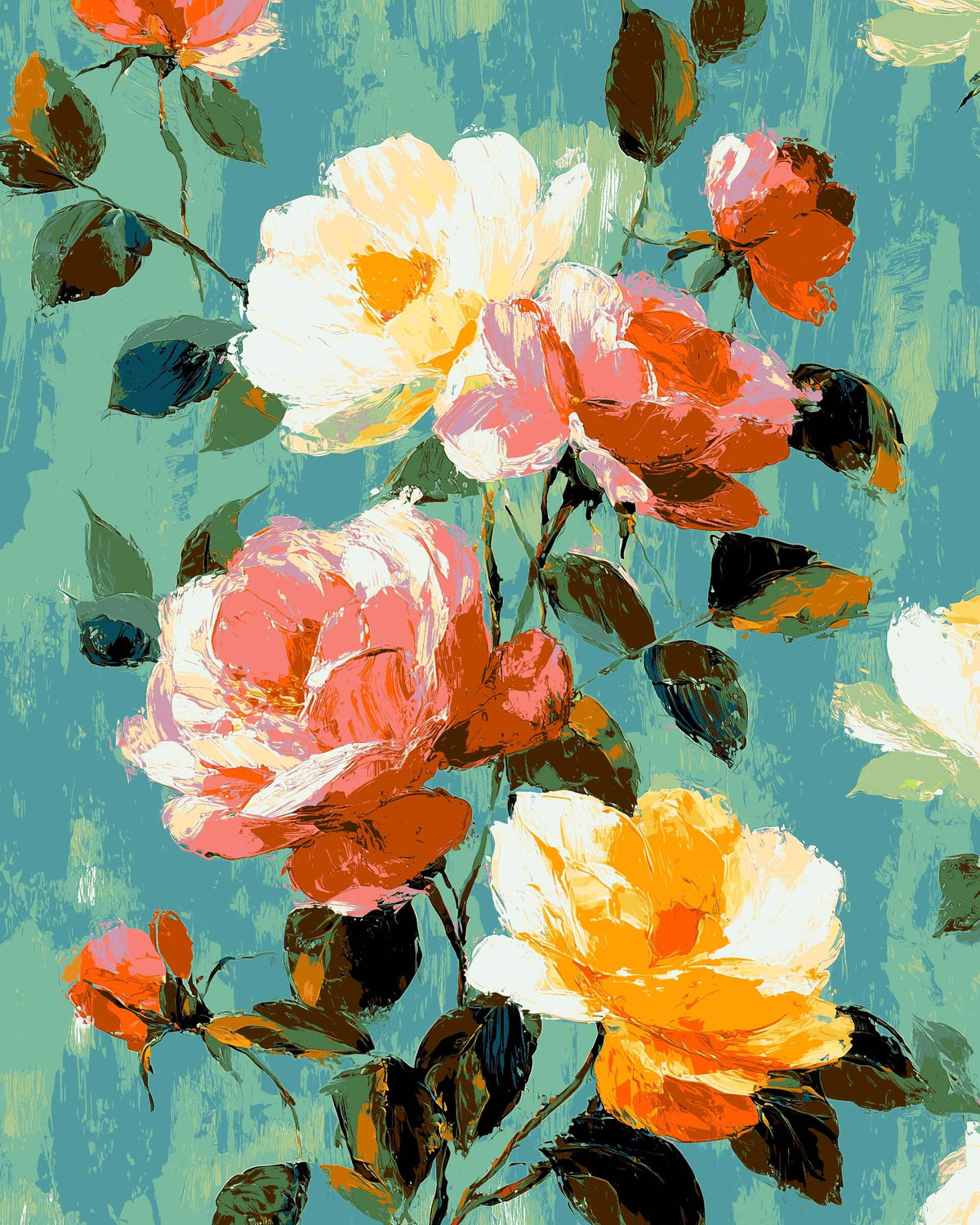 Malen nach Zahlen Rosenranke