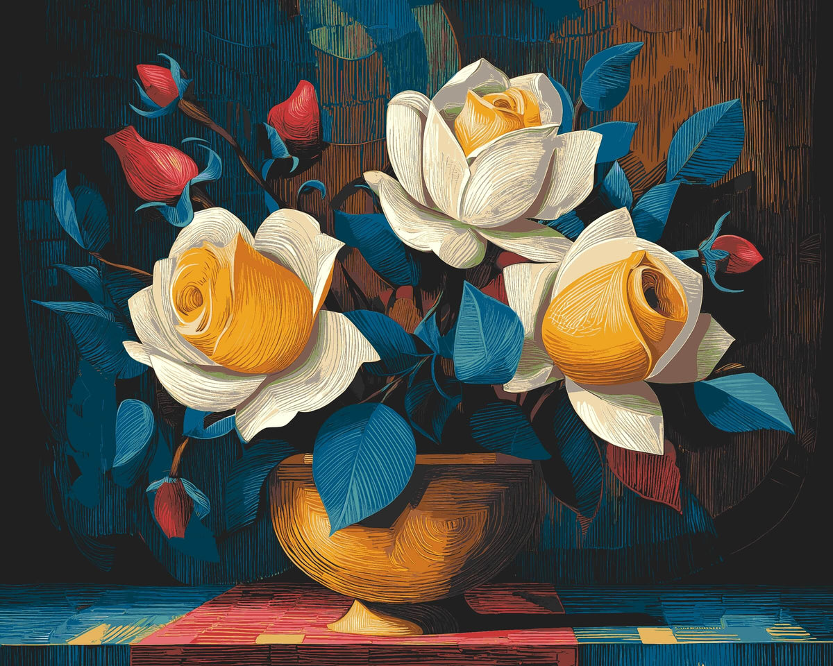 Malen nach Zahlen Gelbe Rosen