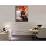 Malen nach Zahlen Frau mit rotweinglas