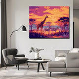 Malen nach Zahlen Afrika Zebras und giraffe