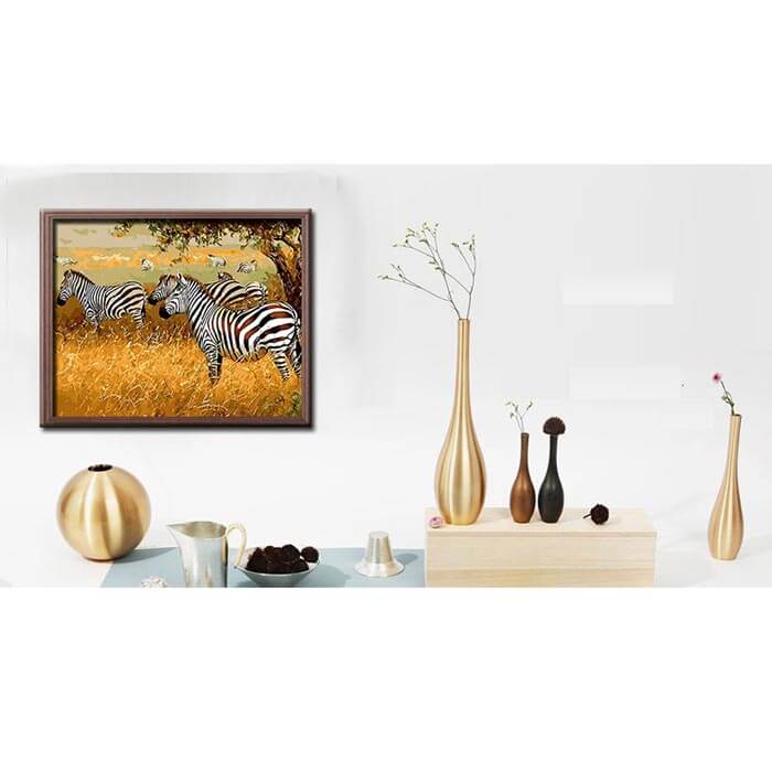 Malen nach Zahlen Tiere Zebra herde