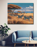 Malen nach Zahlen Tiere Zebra herde