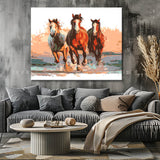 Malen nach Zahlen Tiere Pferdeherde im galopp