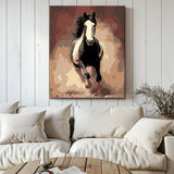 Malen nach Zahlen Pferde schwarz weisses pferd