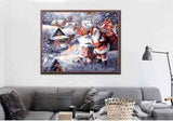 Malen nach Zahlen weihnachten weihnachtsMann mit geschenken auf dem dach
