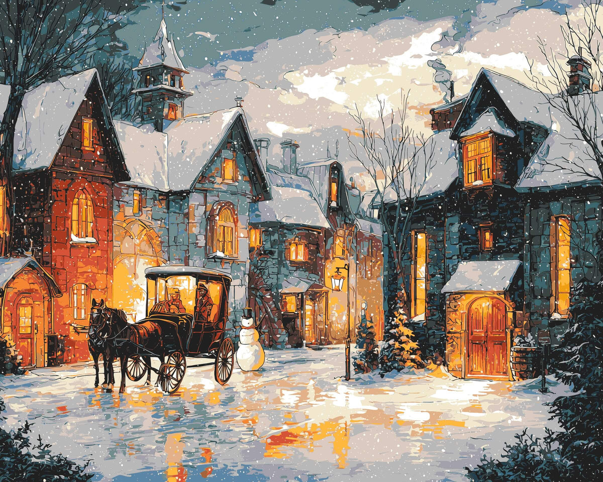 Malen nach Zahlen Weihnachtsstimmung am Bauernhof