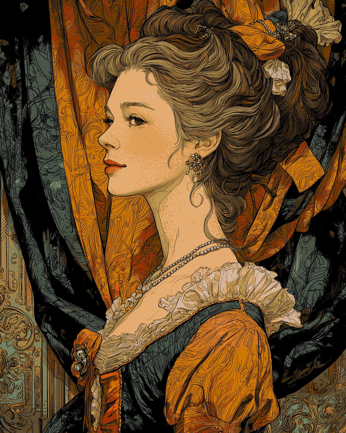 Malen nach Zahlen Portrait Adlige