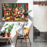 Malen nach Zahlen WeihnachstMann am Kamin