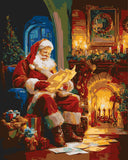 Malen nach Zahlen WeihnachstMann am Kamin