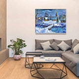 Malen nach Zahlen Winterdorf am Fluss