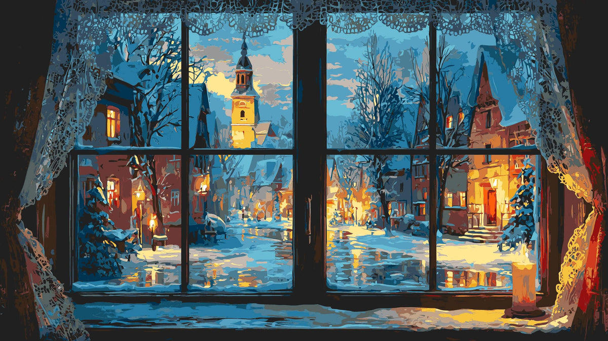 Malen nach Zahlen wintertag in amerika