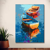 Malen nach Zahlen Boote auf dem See