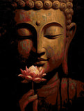 Malen nach Zahlen Buddha Frau Weisse Blume