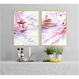 Malen nach Zahlen Blühender Garten mit Pavillon in China 2-teilig