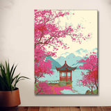 Malen nach Zahlen Blühender Garten mit Pavillon in China 2-teilig