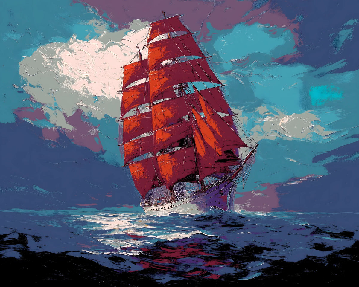 Malen-nach-Zahlen-Hochsee Segelschiff zur See