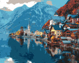 Malen nach Zahlen Ort am Bergsee