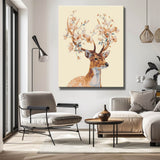 Malen nach Zahlen für Erwachsene Tiere Elch mit Blüten