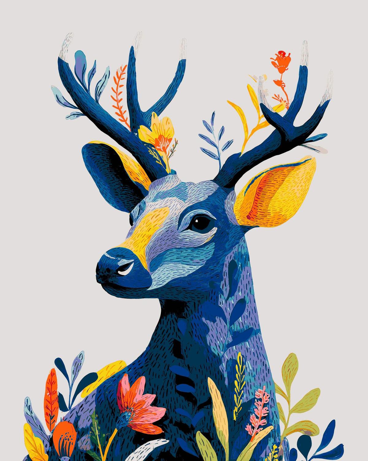 Malen nach Zahlen Trauriger Elch