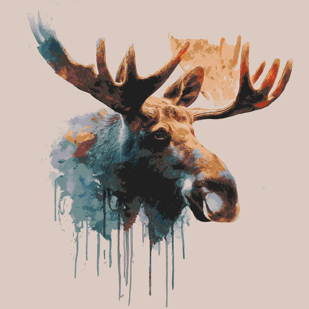 Malen nach Zahlen für Erwachsene Tiere Elch