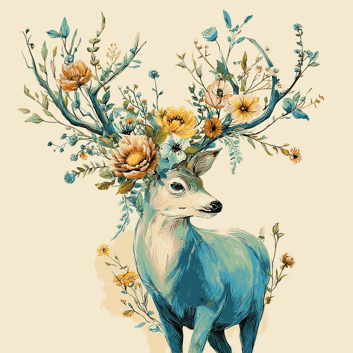 Malen nach Zahlen elch Kunst