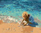 Malen nach Zahlen Kind am Strand