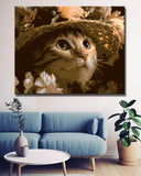 Malen nach Zahlen katzchen mit hut