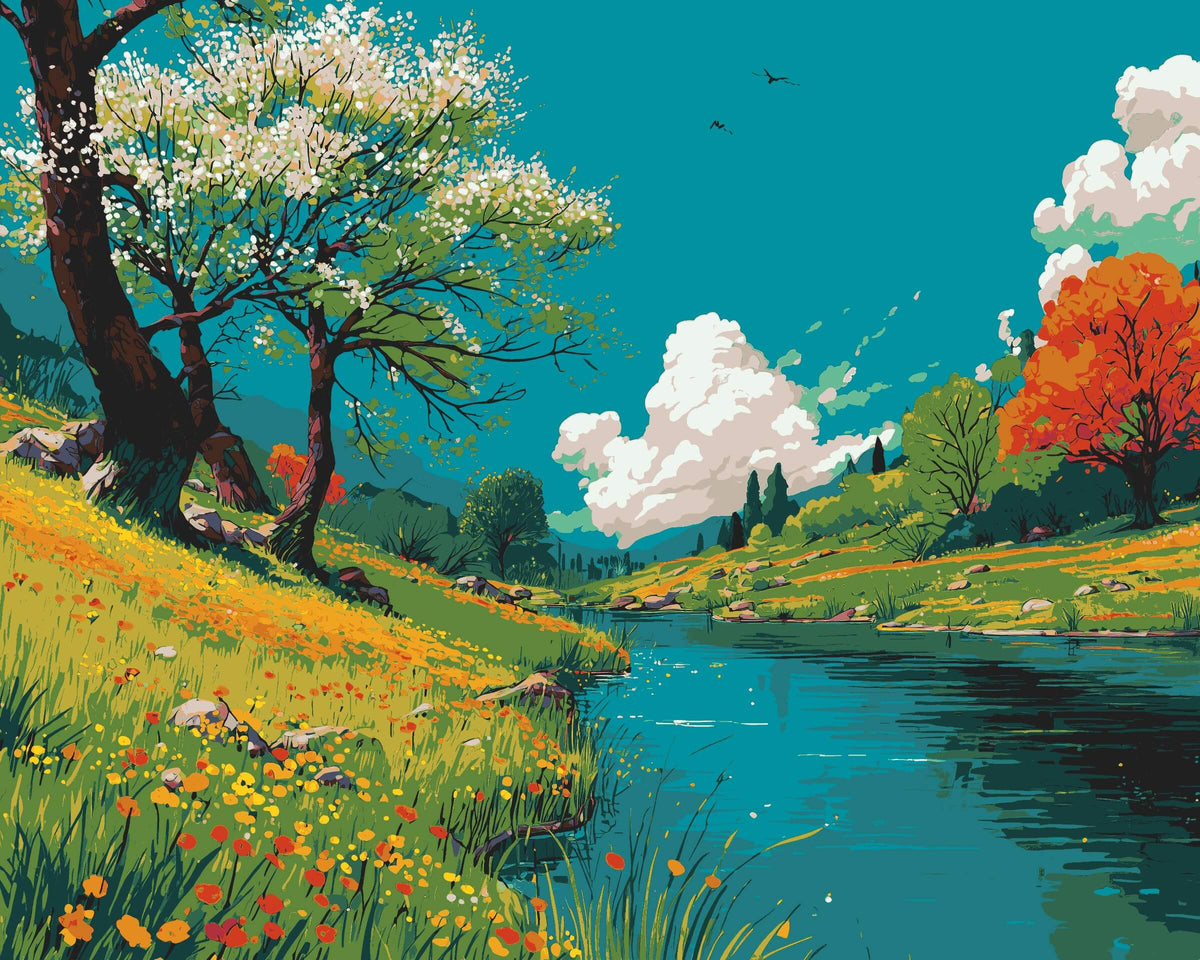 Malen nach Zahlen für Erwachsene Blumen MohnBlumenfeld