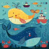 Malen nach Zahlen Comic Meeresleben