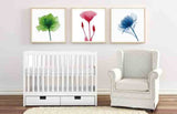 Malen nach Zahlen blaue Blume 3 Triptychon