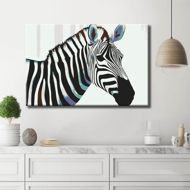 Malen nach Zahlen Zebra Tier