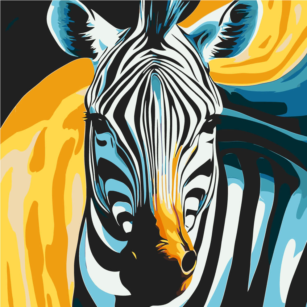 Malen nach Zahlen Zebra tier