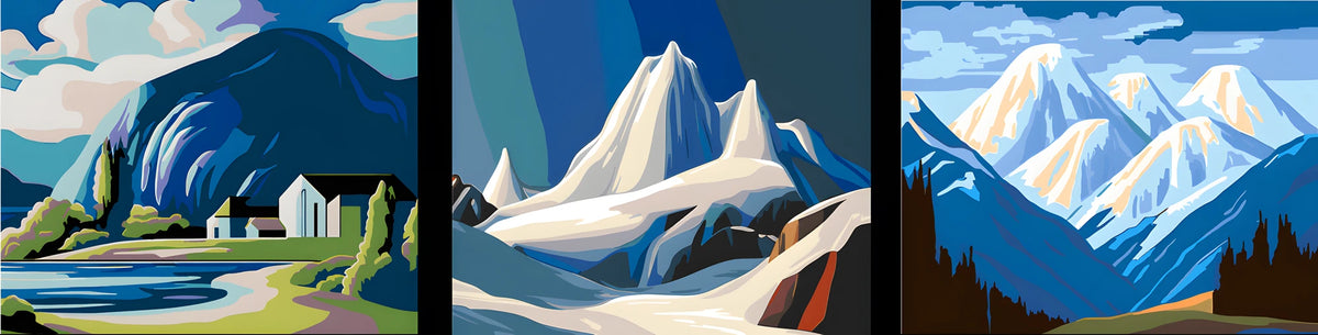Malen nach Zahlen Landschaft Gletscher Berglandschaft