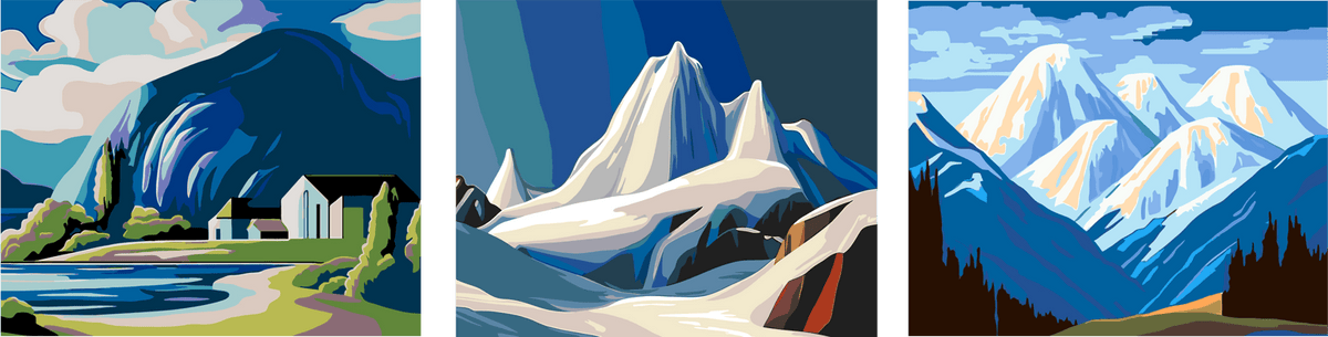 Malen nach Zahlen Landschaft Gletscher Berglandschaft