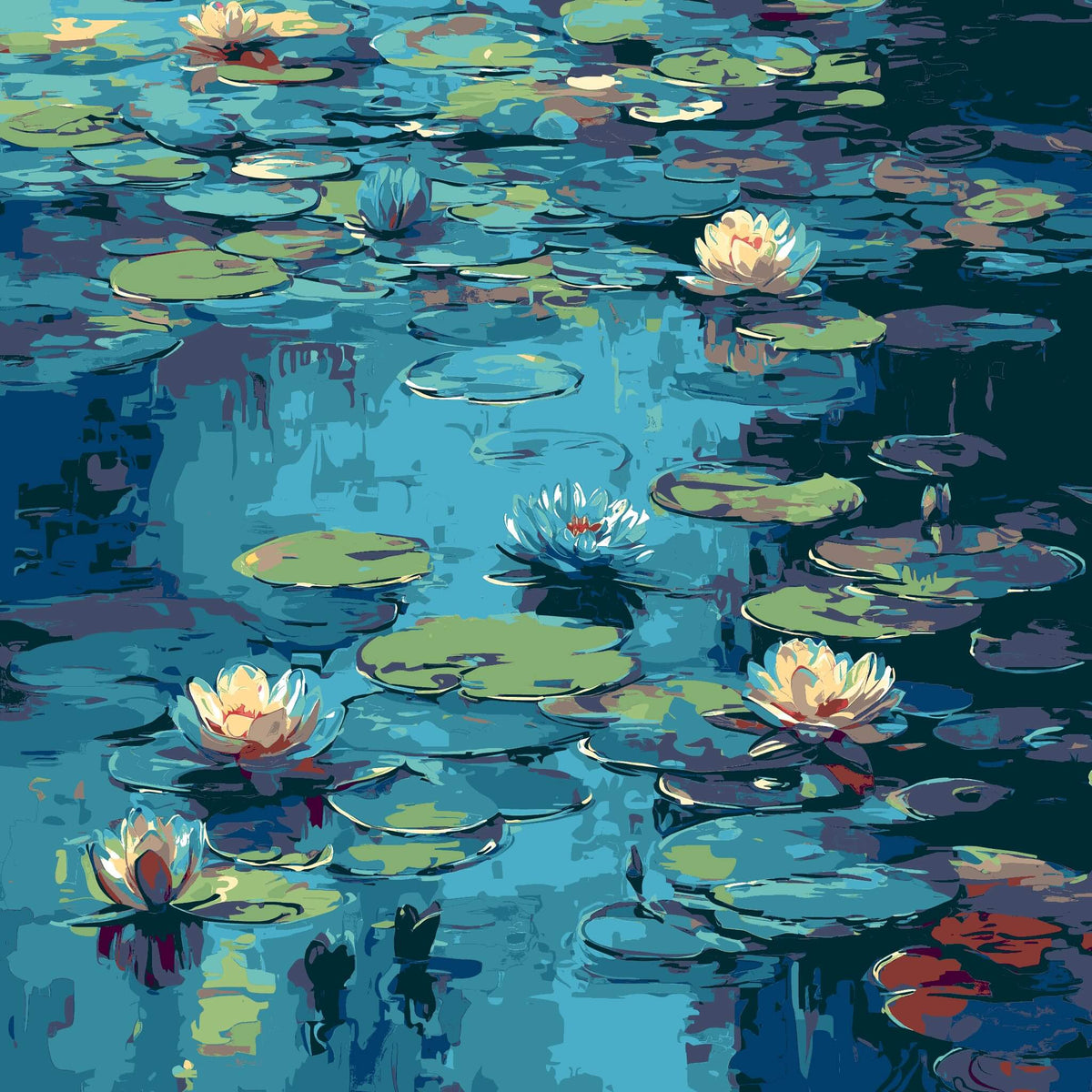 Malen nach Zahlen Seerosen