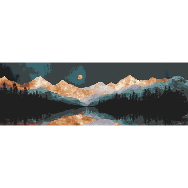 Malen nach Zahlen Bergmassiv Spiegelung