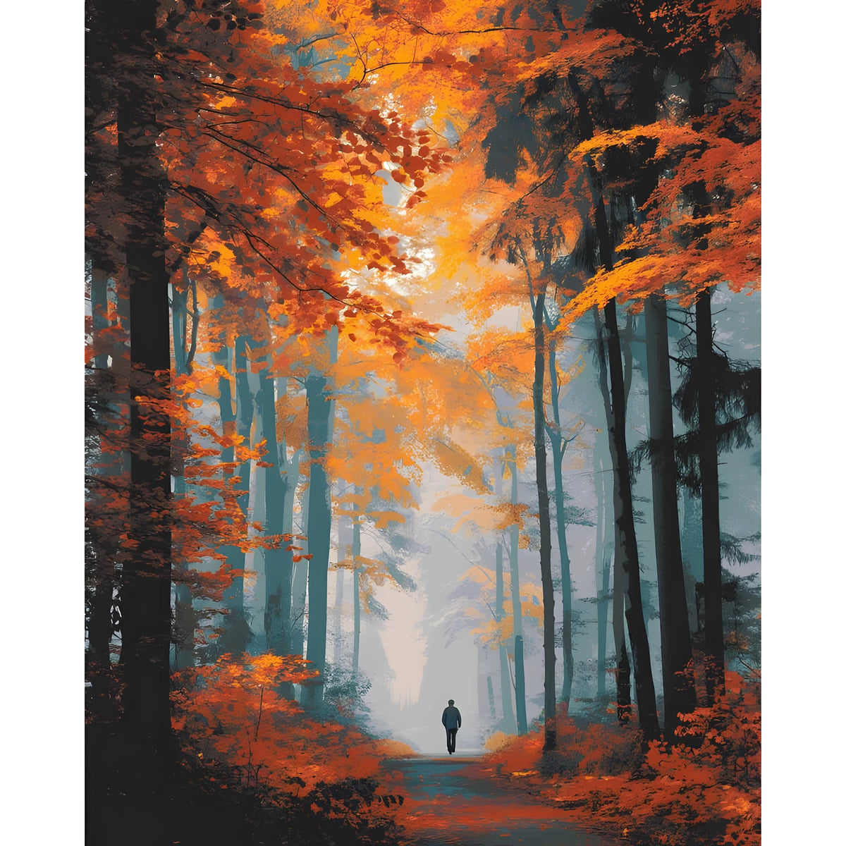 Malen nach Zahlen Herbst Allee