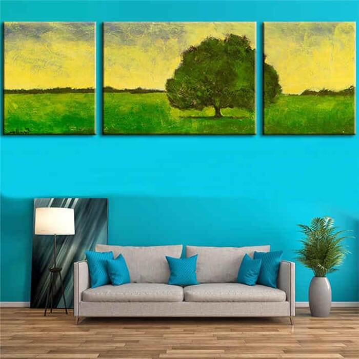 Malen nach Zahlen markanter Baum - 3-teilig (Triptychon)-SS-109